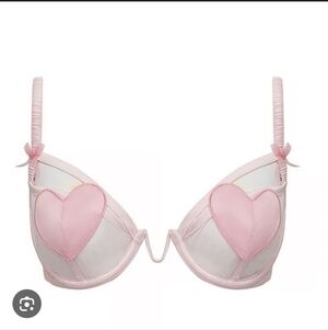 For Love and Lemons Pink Heart Bra